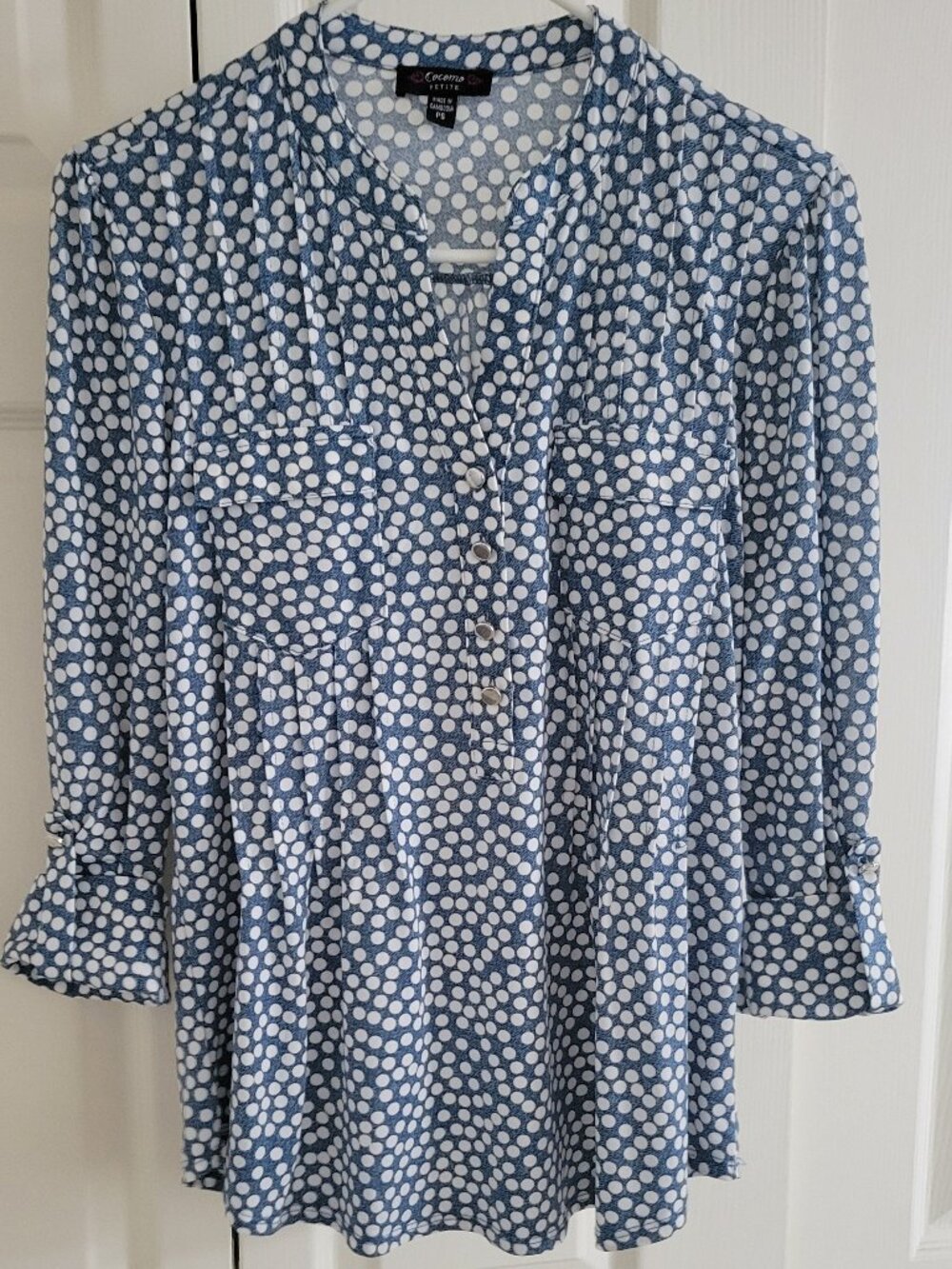 Cocomo blouse 3/4 sleeve. Petite small. EUC